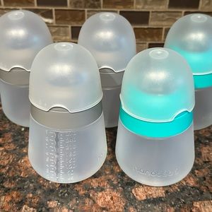 5 9oz Nanobebe silicone bottles. Washed but never used